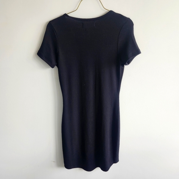 Aritzia Golden Tna Black Preppy Knit Dress  Dark Academia Stretchy Comfortable - Picture 3 of 11